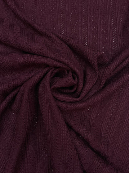 Gebreide ajour in aubergine visco