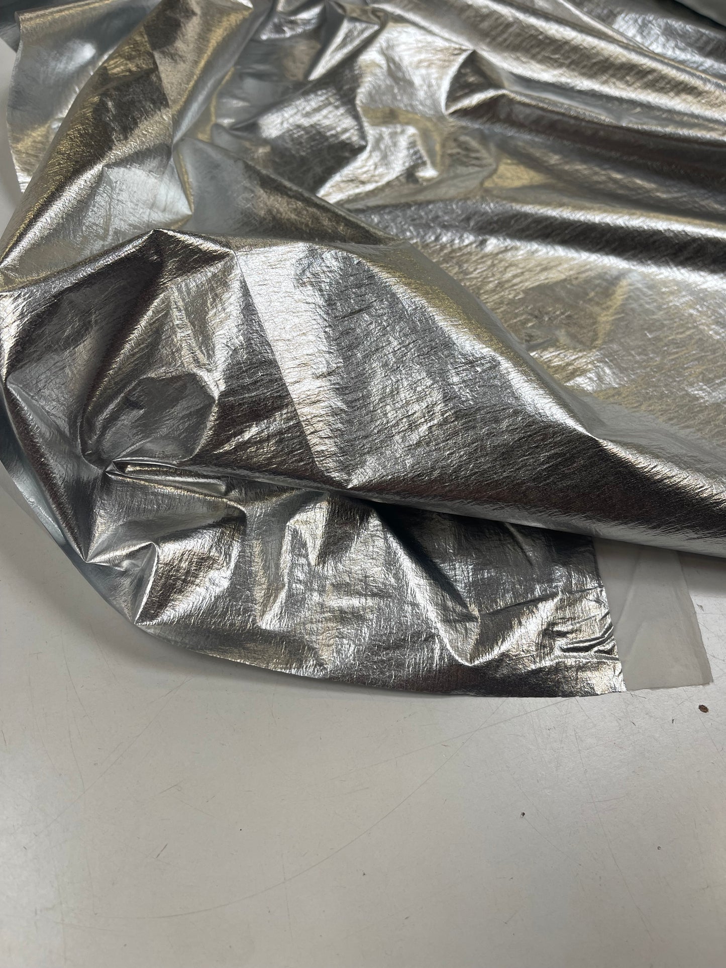 Parachute fabric foil silver