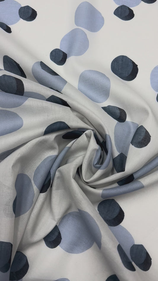 Cotton voile semi transparent irregular dots