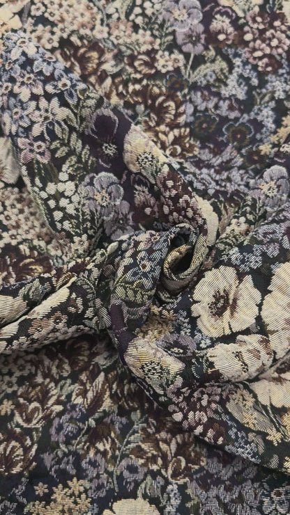 Jacquard floral gobelin mechanical stretch