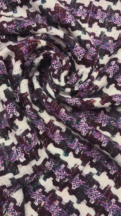 Wol Linton boucle paars rood