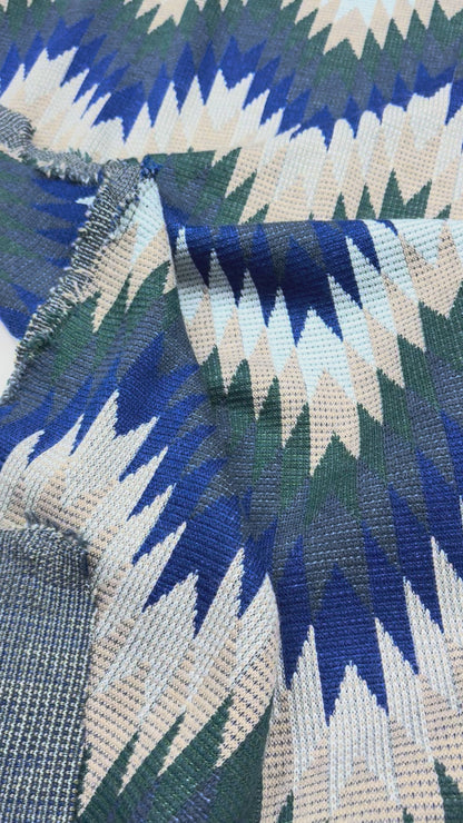 Gebreide jacquard zigzag wolblend