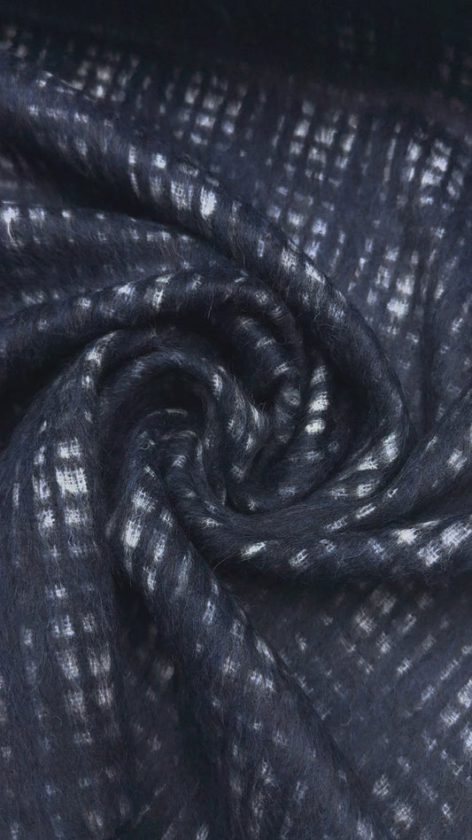 Wol mix furry ruit blauw