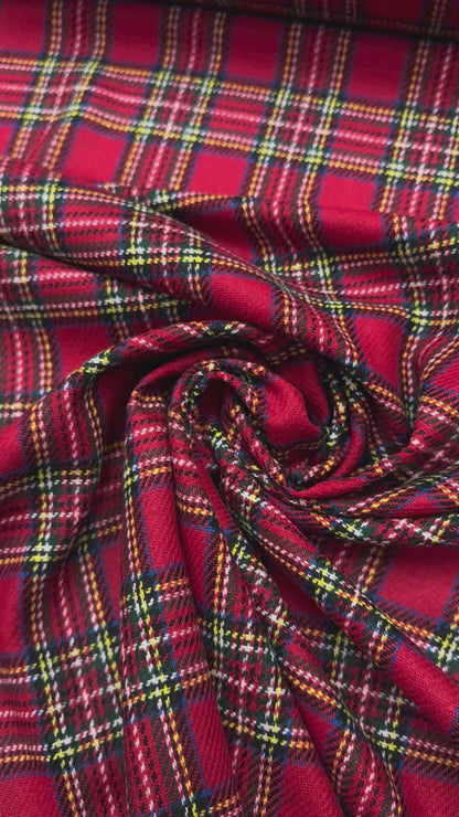 Wollen ruit rood classic