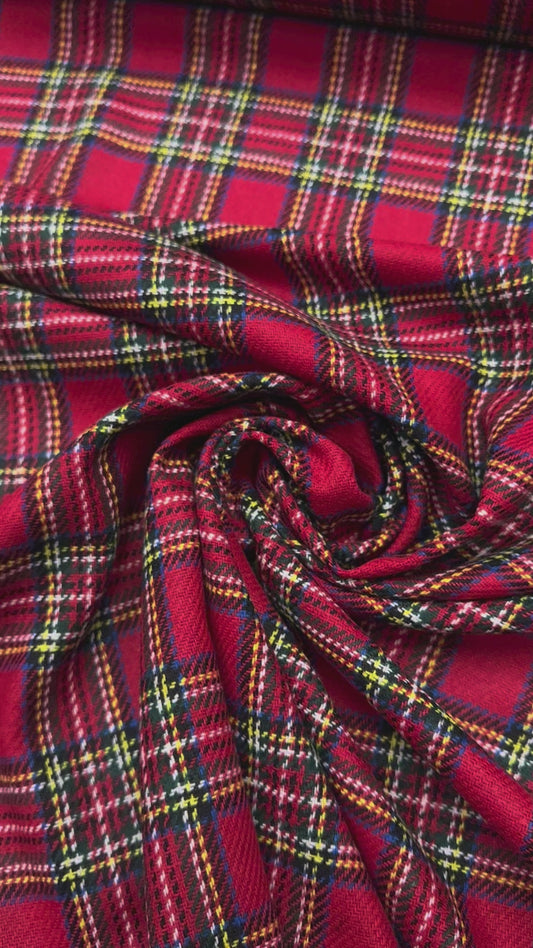 Wollen ruit rood classic