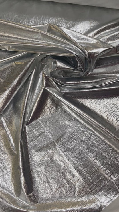 Parachute fabric foil silver