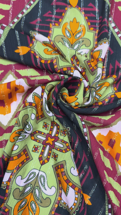 Viscose lurex streepje ethnic