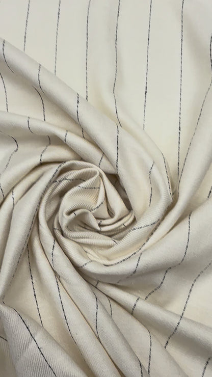 Krijtstreep linnen viscose blend