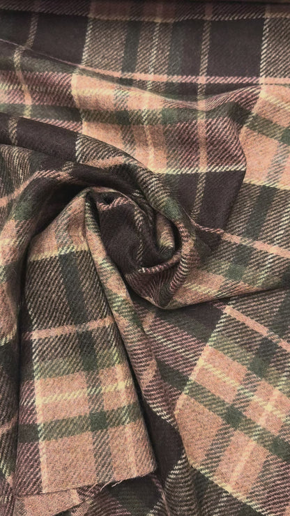 Wollen ruit oker roze groen bruin 1..