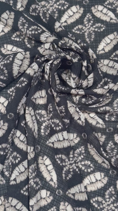 Shibori polyester voile