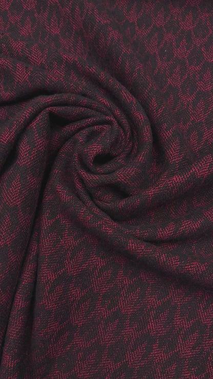 Wol jacquard geweven rood zwart