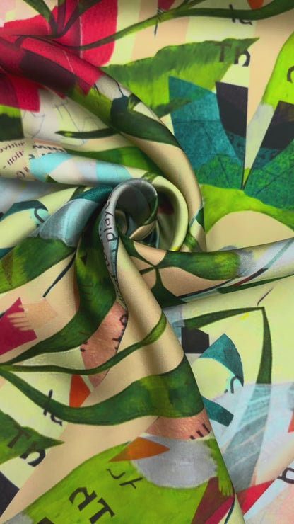 SS2026 Zijden twill met organic folded dessin