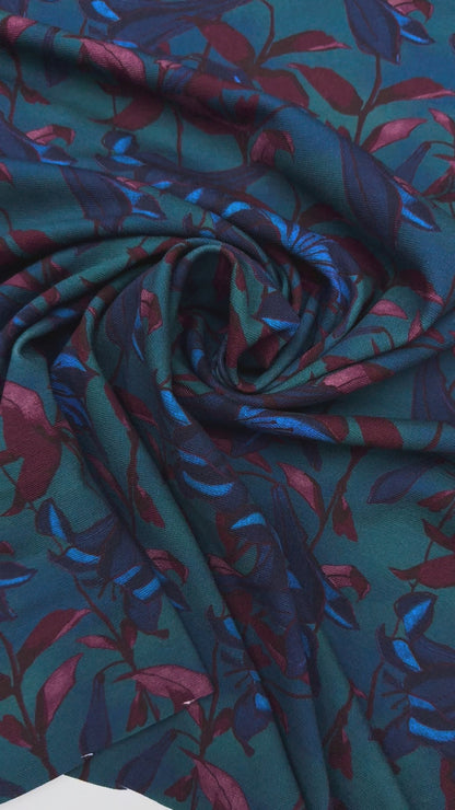 Exclusief dessin punta floral petrol large